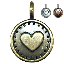 Antique Bronze Heart -Pet ID Tag-Pet Tag-FulgorDesign-FulgorPe